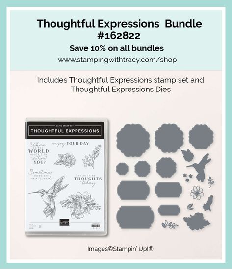 Stampin' Up! Thoughtful Expressions Dies - Stamping With Tracy Su Thoughtful Expressions Cards, Stampin Up Thoughtful Expressions, Thoughtful Expressions Stampin Up Cards, Iridescent Foil, Project Steps, Gift Tag Cards, Paper Pumpkin, Feel Better, Cute Cards