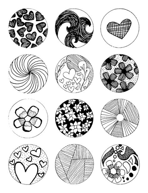 Black and white micron pen doodle - Lines, Flowers, & Hearts Oh My Art Print by Chelsea' Miller | Society6 Circle Doodle Art, Design In Circle Drawing, Chelsea Miller, Circle Line Art, Drawing Zentangle, Pen Doodle, Kule Ting, Pen Doodles, Zen Doodle Patterns