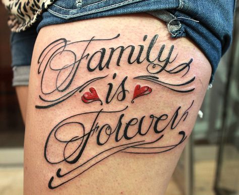 Leg Letters Family is Forever tattoo Family Is Forever Tattoo, Tattoos For Men Family, Family Forever Tattoo, Ace Tattoos, Leg Tattoos For Men, Ace Tattoo, Family Is Forever, Forever Tattoo, Skeleton Hand Tattoo