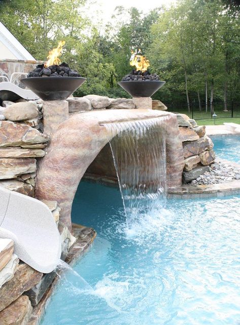 Into the Cave Luxury Swimming Pools, Pool Water Features, Pool Remodel, Natural Swimming Pools, Pool Waterfall, Luxury Pools, Backyard Pool Landscaping, Dream Pools, Backyard Pool Designs