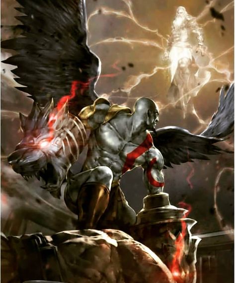 ᚷᛟᛞ ᛟᚠ ᚹᚨᚱ en Instagram: “Bring me zeus #godofwar #godofwar3 #kratos #war #santamonica #santamonicastudio #zeus #nemeanlion #gamerlife #gamer4life #sonygames” Kratos Artwork, Nemean Lion, God Of Wars, Greek Warrior, Mood Instagram, Gaming Wallpapers, Video Game Art, Greek Gods, Fantasy Landscape