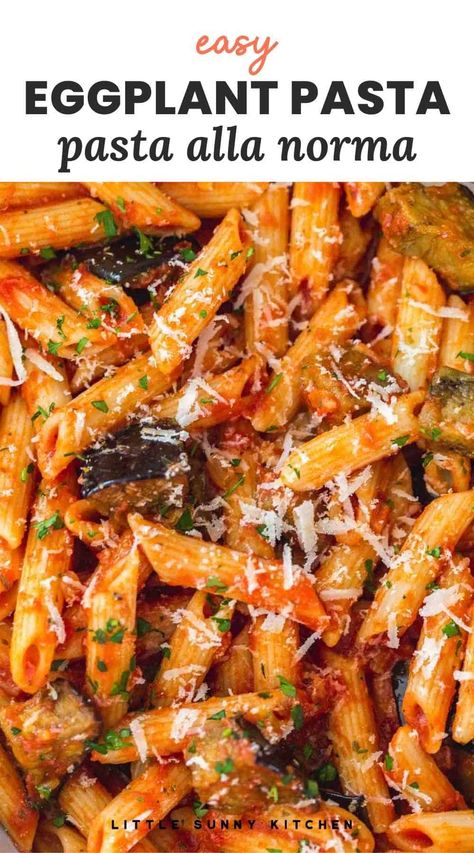 Eggplant Pasta Casserole, Eggplant Pasta Recipes Healthy, Italian Eggplant Recipes Pasta, Roast Veg Pasta Sauce, Pasta Eggplant Recipe, Eggplant Bolognese Sauce, Eggplant And Noodles Recipes, Eggplant Pasta Vegan, Mediterranean Recipes Eggplant