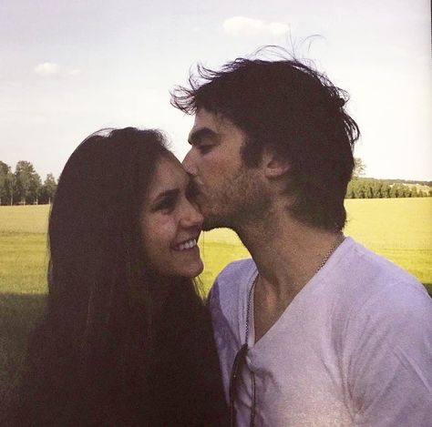 Ian Somerhalder Posts on Instagram: “Old photo of Ian with Nina Dobrev, maybe behind the scenes of The Vampire Diaries, when they were dating!!! 😍🎬❤ @iansomerhalder @nina…” Ian And Nina Aesthetic, Ian Somerhalder Wallpaper, Nina And Ian, Nina Dobrev And Ian Somerhalder, Ian E Nina, Ian And Nina, Ian Joseph Somerhalder, Vampire Diaries Poster, Everything Good