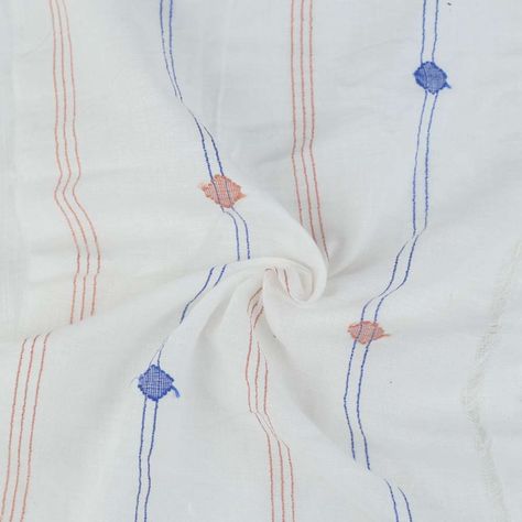 GEOMETRIC STRIPE CREME JAMDANI PURE COTTON FABRIC -Anuprerna Jamdani Motifs Design, Jamdani Pattern, Jamdani Fabric, Linen Jamdani Sarees, Bangladeshi Jamdani Saree, Muslin Jamdani Saree, Handloom Fabric, Cotton Textile, Laundry Products