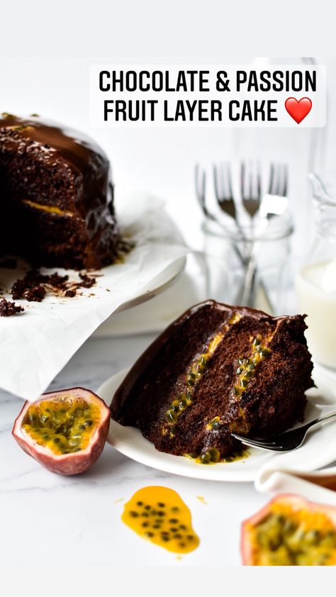 Chocolate Passion Fruit Cake, Chocolate Passion Fruit, Passion Fruit Chocolate Cake, Passion Fruit Chocolate, Passion Fruit Ganache, Chocolate Naked Cake, Passion Fruit Cake, Passion Fruit Curd, Passionfruit Recipes