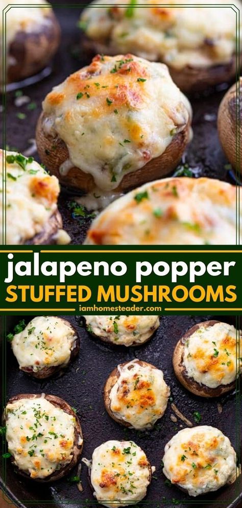 Stuffing Mushrooms Thanksgiving, Jalapeno Popper Stuffed Mushrooms, Best Easy Thanksgiving Recipes, Jalapeño Popper Stuffed Mushrooms, Thanks Giving Recipes Thanksgiving, Thanks Giving Ideas Food, Yummy Thanksgiving Recipes, Tha Ksgiving Appetizer, Meals For Thanksgiving Dinner