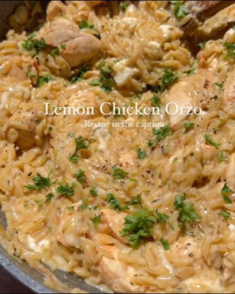 Healthy Lemon Chicken, Lemon Chicken Orzo, Light Cooking, Thyme Salt, Orzo Recipes, Chicken Orzo, Cooking Cream, Italian Pasta Recipes, Dried Thyme