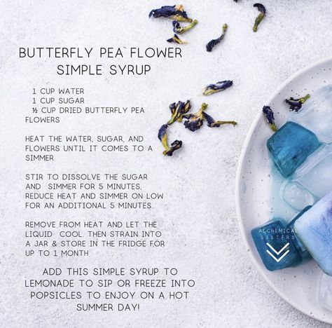 Ricetta per il butterfly pea flower Butterfly Pea Flower Tea Recipe, Pea Flower Recipes, Herbal Mocktails, Tea Magick, Flower Recipes, Herbal Tea Garden, Butterfly Pea Tea, Butterfly Pea Flower Tea, Blue Drinks