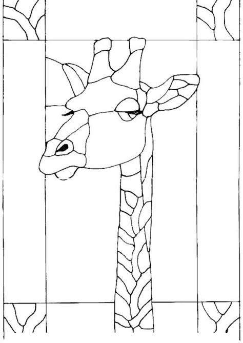 Stained Glass Giraffe Pattern, Easter Tree Decorations Ideas, Free Mosaic Patterns, Easter Planter Ideas, Mosaic Tiles Crafts, Giraffe Design, Glass Painting Patterns, Tree Decorations Ideas, Stained Glass Patterns Free