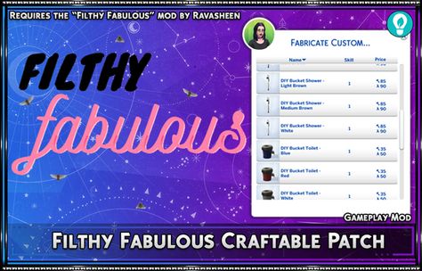 Filthy Fabulous Craftable Patch | SrslySims on Patreon Bucket Shower, Diy Bucket, Shower Lighting, Fabulous Diy, On Hiatus, Discord Server, Sims 4 Custom Content, Custom Content, Simple Living