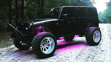 Purple Jeep Wrangler, Jeep Lifted, Sunflower Jeep, Jeep Builds, Pink Jeep Wrangler, Black Jeep Wrangler, Purple Jeep, Custom Jeep Wrangler, Pink Jeep