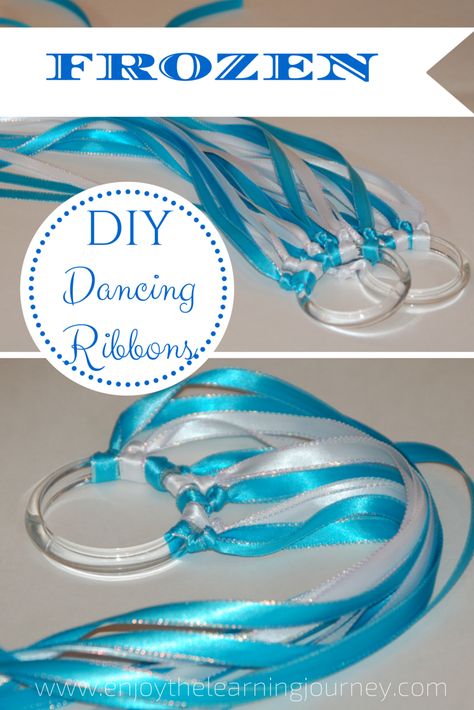 DIY Frozen Dancing Ribbons - beautiful, fun and an inexpensive party favor option for a Frozen themed birthday party! Frozen Theme Party Activities, Frozen Diy Crafts, Frozen Dance Party, Elsa Birthday Party Favors, Frozen Craft Ideas, Dancing Ribbons, Sweetheart Dance, Frozen Diy, Elsa Party