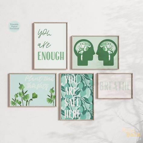 Excited to share the latest addition to my #etsy shop: 5 Therapist Office Decor Counseling Posters, Therapy Wall Art Bundle, Psychologist Digital Print, CBT Quotes, Mental Health Art Gifts Set https://etsy.me/427nAiq #green #unframed #bedroom #contemporary #inspiration Therapy Office Wall Decor, Cbt Quotes, Green Gallery Wall, Counseling Posters, Psychologist Office Decor, Therapist Office Decor, Good Quote, Bedroom Contemporary, Health Art