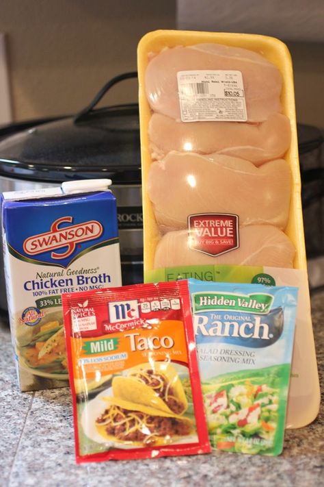 Crock Pot Ranch Chicken, Ranch Chicken Tacos, Chicken Ranch Tacos, Food Tacos, Crock Pot Food, Crock Pot Chicken, Ranch Chicken, Ranch Seasoning, Think Food