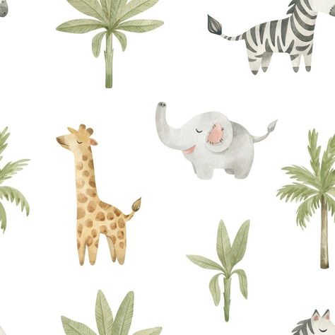 Artistic Assortment: Watercolour Clipart Menagerie Jungle Animal Nursery, Zoo Animals Nursery, Watercolour Wallpaper, Zoo Nursery, Jungle Animals Nursery, Puppy Portraits, Cartoon Crazy, Jungle Nursery, Minimal Wallpaper