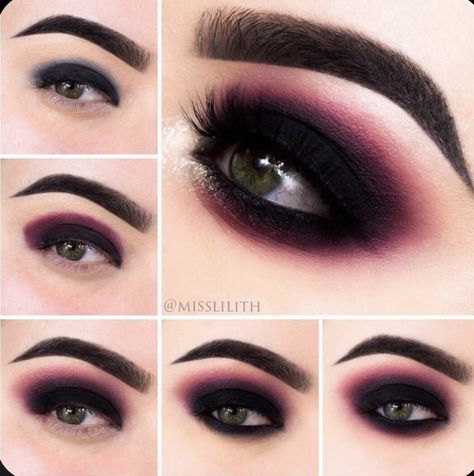 Smokey Eye Step By Step, Eye Step By Step, Carnaval Make-up, Smokey Eye Makeup Steps, Make Up Designs, Drugstore Makeup Tutorial, Smink Inspiration, Eye Makeup Steps, Emo Makeup