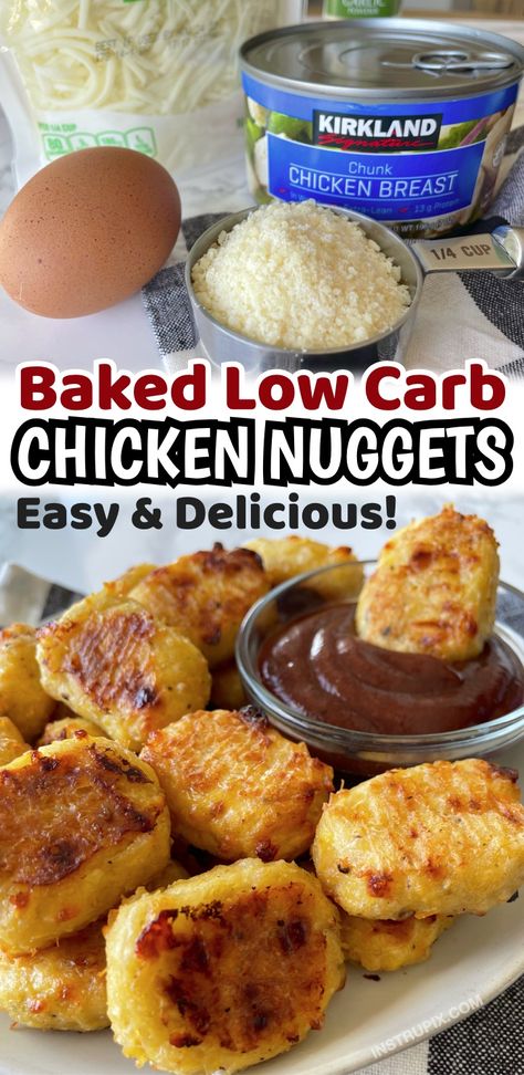 Baked Low Carb Chicken Nuggets, Few Ingredient Keto Meals, Keto Yummy Recipes, Vsg Recipes Chicken, Zero Carb Chicken Nuggets, Easy Keto Chicken Nuggets, Easy Keto Baking, Kept Chicken Recipes, Keto Chicken Nugget Recipes