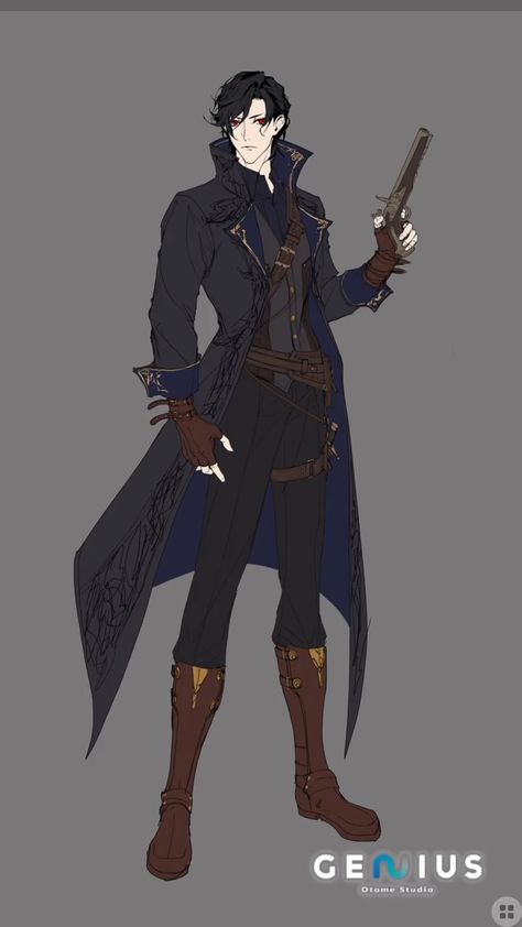 How To Draw A Hooded Cloak, Hooded Oc Male, Vampire Cloak Drawing, Male Rogue Outfit, Masculine Fantasy Outfit, Male Fantasy Clothing Design Art, Mercenary Character Design Male, Male Assassin Outfit, Celestial Outfit Male