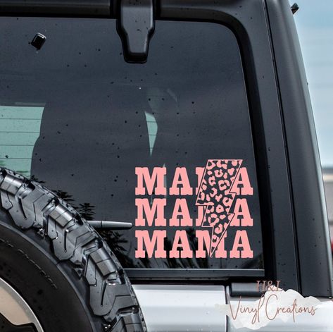 ✦About this item✦ This listing is for one mama vinyl decal. You will have the option to pick a size that will best fit what you are trying to use this vinyl decal on. This sticker is made out of a permanet grade vinyl . They are water proof, however we recommend hand washing any items you place the stickers on. There is a color chart that you can pick from for your decal. Note: All of my items are handmade to order my me & are one of a kind. Your item/colors may vary slightly from the picture. ✦ Mom Car Stickers Vinyl Decals, Small Car Decals, Car Decal Size Chart Cricut, Mom Car Decals Svg, Mom Decals Cars, Mom Car Stickers, Mama Car Decals, Car Decals For Moms, Cricut Car Decals Vinyls