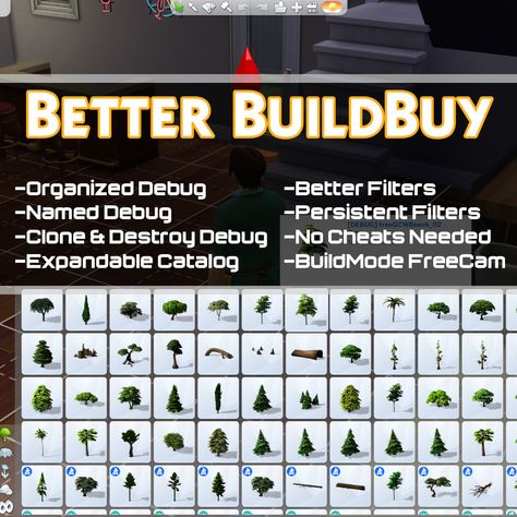 Better BuildBuy: Organized Debug - The Sims 4 Mods - CurseForge Sims 4 Add Ons, Sims 4 Base Game Outfits Ideas, Sims 4 Skills, Sims Characters, Sims 4 Cheats, Sims Wallpaper, Sims 4 Game Mods, The Reaper, Sims 4 Cc Folder