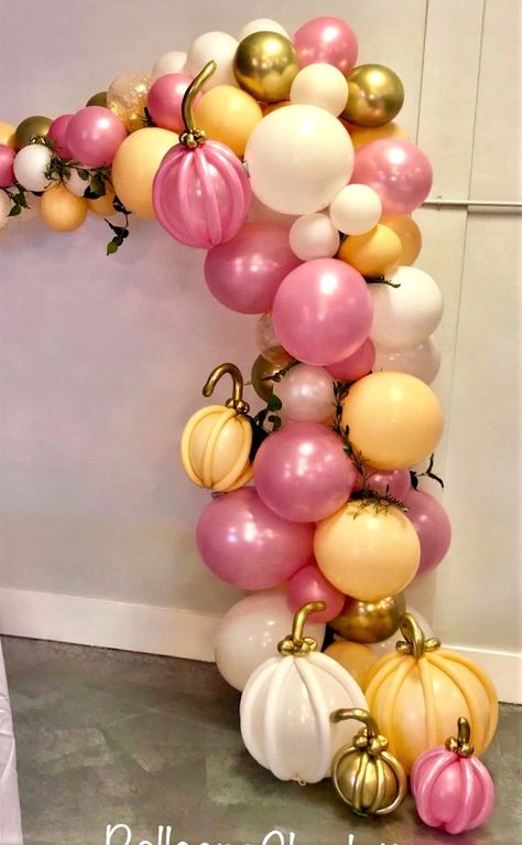 Pink Fall Balloon Garland, Fall Theme Baby Shower For Girl, Pink Pumpkin Balloon Garland, Pink Pumpkin Balloon Arch, Fall Gender Reveal Balloon Arch, Pumpkin Gender Reveal Balloon Arch, Fall Baby Shower Balloon Arch Pink, Little Pumpkin Baby Shower Ideas Girl, Pumpkin Balloon Garland