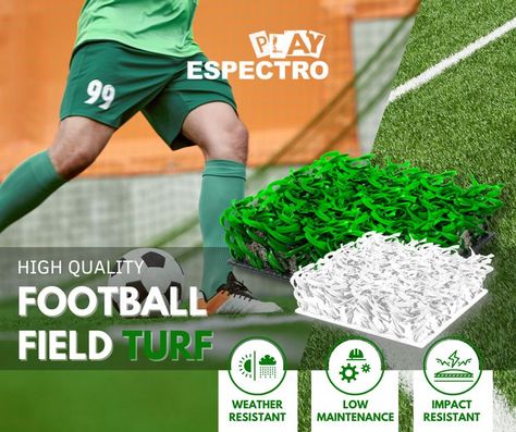 The grass on your pitch is always greener when you install football turf from Espectro Play. Our football turf is available in a variety of sizes and prices to fit a field of any size. Forget about the upkeep, damage, and weather difficulties that come with natural grass. With artificial football turf, you can transform your sports complex into a sports paradise.

Contact us now for more details!
📲+971529799009
💬+971529799009
📧 a.alhafez@espectro-me.com Football Turf, Sports Turf, One Piece Wallpaper Iphone, Sports Complex, Football Field, Playground Equipment, The Grass, Wallpaper Iphone, Paradise