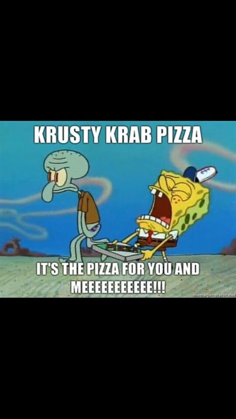 Krusty krab pizza Spongebob Moments, Krusty Krab Pizza, Pizza Puns, Spongebob Episodes, Funny Spongebob, Krusty Krab, Fnaf Oc, Pizza Funny, Spongebob Funny