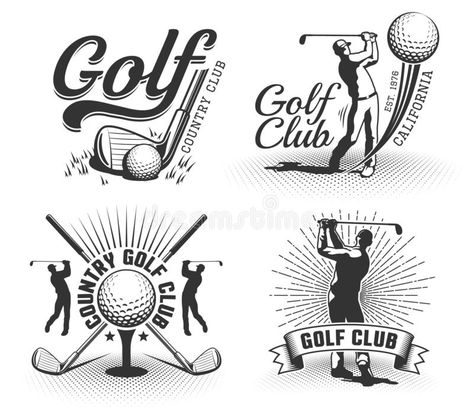 Golf Logos, Golf Tattoo, Golf Logo Design, Golf Club Logo, Sport Logo Design, Golf Logo, Golf Art, Vector Art Design, Golf Design