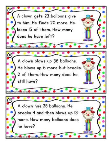 Story Problems Second Grade, Word Problems Second Grade, 2nd Grade Word Problems, Task Cards Free, Math English, Easy Math, Afrikaans Language, Maths Worksheets, Math Riddles