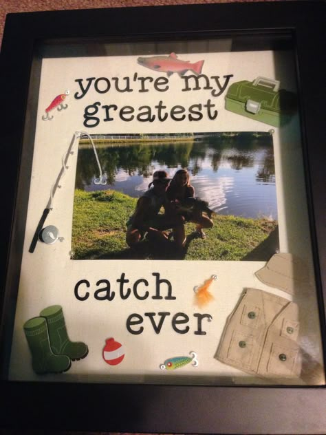 your my greatest catch ever ❤️❤️ #diy #boyfriend #gift #fishing Diy Bf Bday Gifts, Cute Idea For Boyfriend, Fish Gift Ideas For Boyfriend, Birthday Ideas For Country Boyfriend, Birthday Presents For Country Boyfriend, 3 Month Gifts For Boyfriend, Gifts For My Country Boyfriend, Gifts For Your Country Boyfriend, Fishing Gift Ideas For Boyfriend