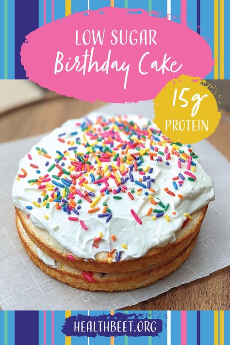 Healthy Birthday Cake Recipes, Protein Birthday Cake, Protein Cake Recipe, Healthy Birthday Cake, Health Beet, Cake Sizes And Servings, Birthday Cake Recipes, Healthy Birthday Cakes, Healthy Birthday