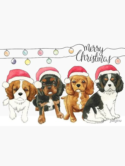 Cavalier King Spaniel, King Spaniel, Dog Poems, Spaniel Art, Cavalier King Charles Dog, King Charles Dog, Dog Christmas Card, Card Toppers, Cavalier King