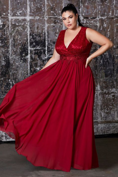 Plus Size Prom Dress, Plus Zise, Cinderella Divine, Plus Size Prom, Embroidered Bodice, Plus Size Prom Dresses, Chiffon Gown, Chiffon Skirt, Lace Bodice