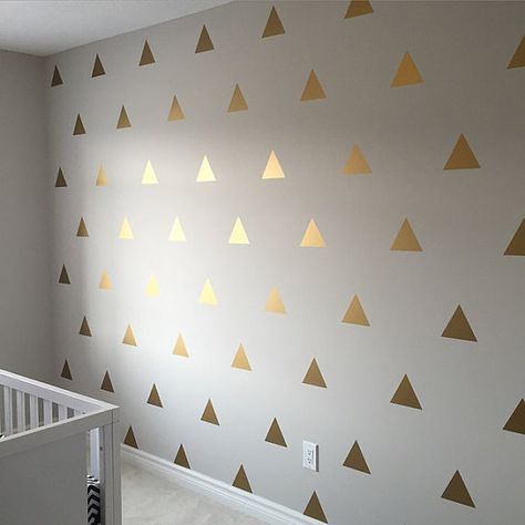 SIX WAYS TO CREATE A FEATURE WALL – Oilo Triangle Wall Art, Gold Wall Decals, Gold Nursery, Triangle Wall, Gold Triangle, Golden Triangle, Gold Vinyl, Gold Wall, घर की सजावट