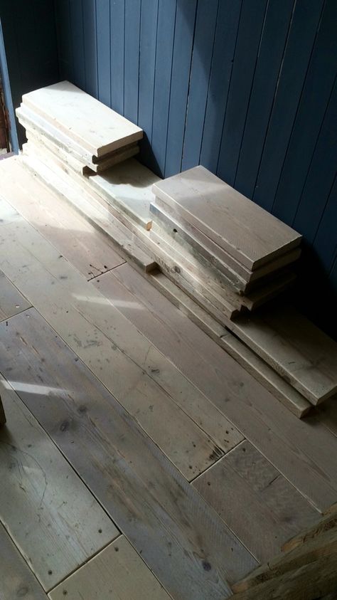 Re-flooring using reclaimed scaffold boards.... Sanded and cut to size Scaffold Boards, Scaffolding, Summer House, Rocky, Recycling, Lounge, Flooring, Bar, Stone