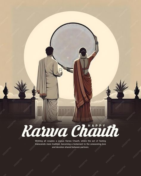 Happy Karwa Chauth and Karva Chauth for married women Fasting social Media Post banner | Premium AI-generated PSD Karwa Chauth Post, Interior Ads, Karva Chauth Wishes, Happy Karwa Chauth, Karva Chauth, Festival Wishes, Married Women, Indian Couple, Tools List