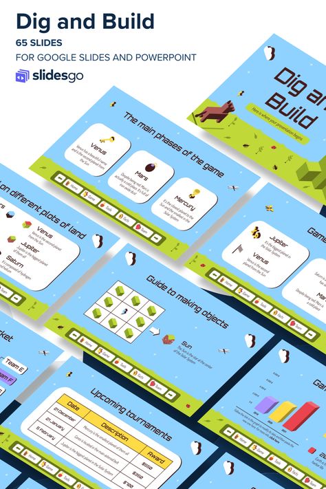 Dig and Build Game Ppt Template, Solar System Games, Cute Powerpoint Templates, Presentation Slides Design, Study Hacks, Powerpoint Games, Training Ideas, Create Your Own World, Slides Design