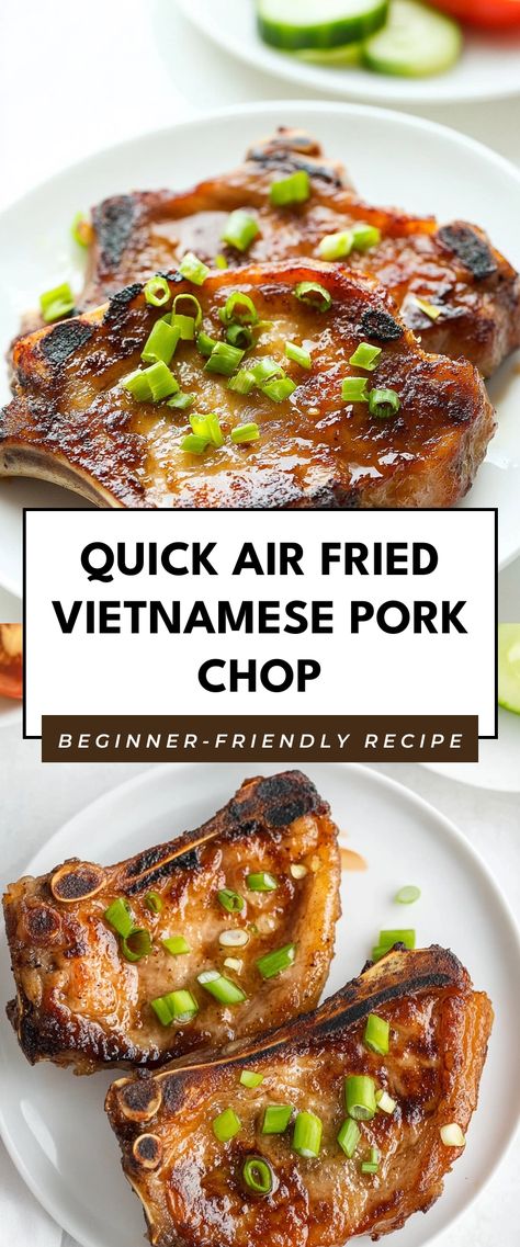 Image for Quick Air Fried Vietnamese Pork Chop Vietnamese Pork Recipes, Chinese Pork Chops, Vietnamese Pork Chops, Asian Pork Chops, Air Fry Pork Chops, Pork Chop Marinade, Vietnamese Pork, Pork Marinade, Chinese Pork