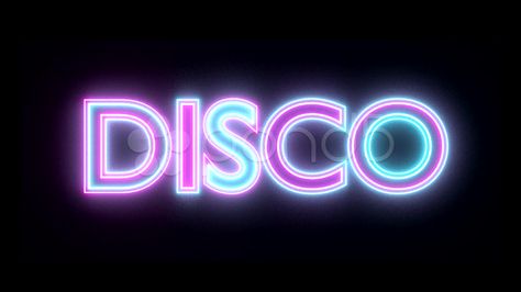 Disco+neon+sign+lights+logo+text+glowing+multicolor+-+Stock+Footage+|+by+skitchy Musical Theatre Songs, Disco Background, Wall Text, Foto Top, Disco Style, Neon Logo, Game Quotes, Disco Dance, New Background Images