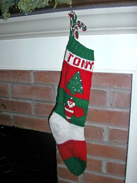 Knitted Christmas Stocking Patterns | Vintage Christmas Stocking (1940′s) Vintage Knit Christmas Stocking Pattern, Knit Pattern Christmas Stocking, Knitted Xmas Stockings Free Pattern, Free Christmas Stocking Pattern, Knit Decorations, Knitted Christmas Stocking Patterns Free, Christmas Stocking Knitting Pattern, Christmas Stocking Patterns, Christmas Stocking Pattern Free