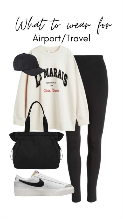 Airport Outfit Comfy Long Flight, Plane Outfit Airport Style Comfy, Airport Style Comfy, Plane Outfit Airport Style, Easy Travel Outfits, Ootd Airport, Airport Style Summer, Flight Outfit Airport Style, Airport Outfit Spring