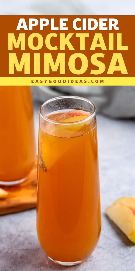 This Apple Cider Mocktail Mimosa is a perfect fall drink – it’s like a classic mimosa but made with apple cider – and it’s non-alcoholic. Have options at your holidays – everyone loves a faux mimosa! Apple Cider Mocktail Non Alcoholic, Mocktail Mimosa, Classic Mimosa, Apple Dessert Recipes Easy, Beginners Recipes, Cider Mimosas, Apple Cider Mimosa, Baked Apple Recipes, Apple Desserts Easy