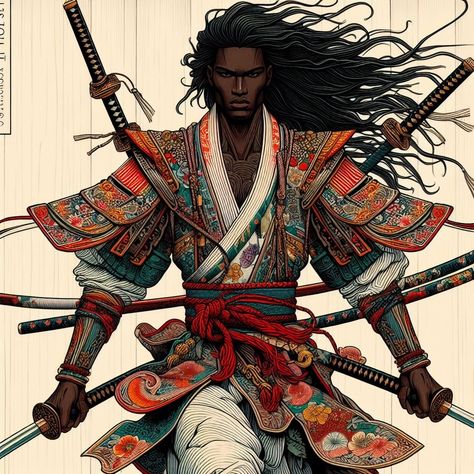 Yasuke: Legendary Black Samurai Who Served Ninja Master Oda Nobunaga — Ultra Unlimited Yasuke Black Samurai Art, Yasuke Black Samurai, Okinawan Karate, Bushido Code, Black Samurai, Oda Nobunaga, Sengoku Period, Ninja Master, Samurai Anime