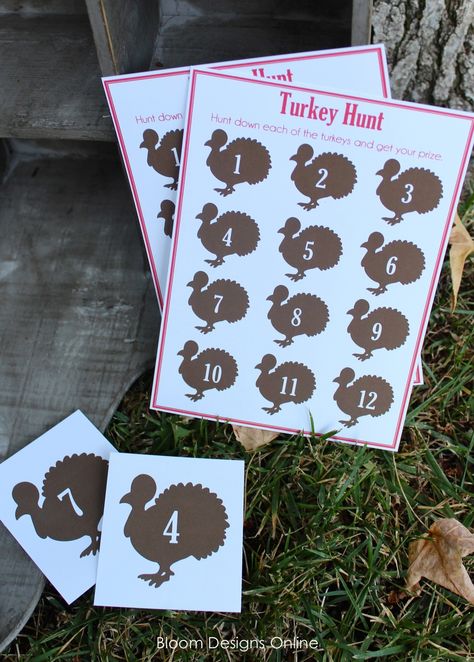 What better game on Thanksgiving then a Turkey Hunt? I love doing scavenger hunts on holidays and at parties. They are great for kids of all ages. Download the game card and pieces here- http://bloomdesignsonline.com Turkey Hunt, Fun Thanksgiving Games, Happy Home Fairy, Thanksgiving Games For Kids, Free Printable Games, Thanksgiving Preschool, Turkey Hunting, Free Thanksgiving, Thanksgiving Games