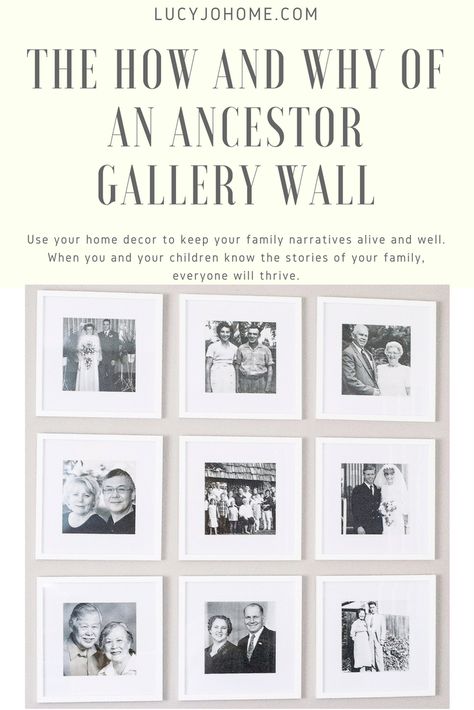 Generation Wall Ideas, Ancestor Picture Wall, Ancestors Photos Wall, Family Tree Gallery Wall Ideas, Generational Family Photo Wall, Family History Gallery Wall, Ancestor Wall Ideas, Family History Wall Display, Ancestor Wall Display