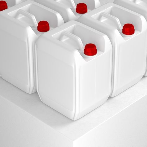 White plastic canister jerrycans with re... | Premium Photo #Freepik #photo #oil-can #jerrycan #canister #motor-oil Plastic Canisters, Jerry Can, Red Cap, 3d Rendering, Premium Photo, Canisters, Stock Photos, Canning, Red