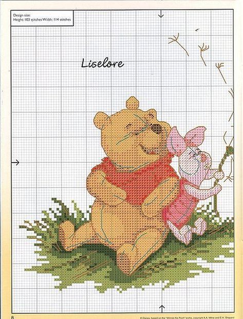 Pooh And Piglet, Stitch Character, Disney Cross Stitch Patterns, Pooh Piglet, Cross Stitch For Kids, Stitch Cartoon, Disney Cross Stitch, Pola Kristik, Cross Stitch Needles