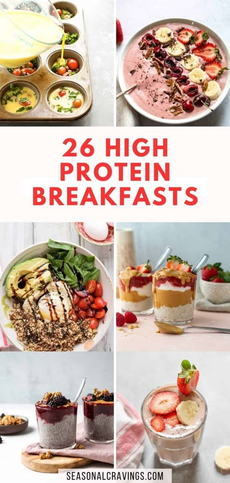 Looking for high protein breakfast ideas? Check out this list of 26 delicious breakfast recipes that are packed with protein to help you start your day off right. From egg dishes to smoothie bowls and everything in between, there's something for everyone on this list. Fuel your body and satisfy your taste buds with these protein-packed breakfast options. Healthy Satisfying Breakfast, Breakfast With Sausage Recipes, High Protein Breakfasts, High Protein Breakfast Ideas, Protein Breakfast Ideas, Nourishing Breakfast, Protein Breakfasts, Healthy High Protein Breakfast, Fit Meals