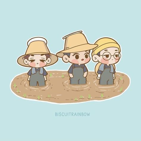 Rice Field, Vernon Seventeen, Seventeen Going Seventeen, Cartoon Fan, Drawing Wallpaper, Seventeen Wonwoo, Seventeen Album, Seventeen Wallpapers, Chibi Drawings