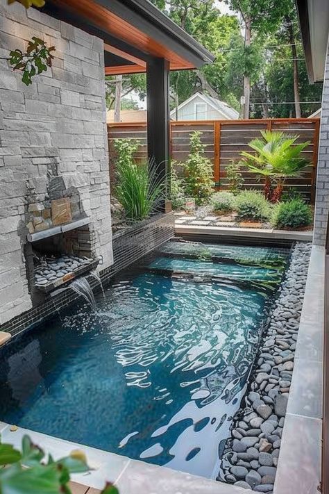 Small Backyard Pool Ideas: Refreshing Designs - Quiet Minimal Small Swimming Pools Backyard Tiny House, Small Natural Pools Backyard, Natural Pools Backyard, Tiny Backyard Ideas, Mini Pool Ideas, Small Backyard Pool Ideas, Piscinas Pequeñas, Cocktail Pool, Small Backyard Pool